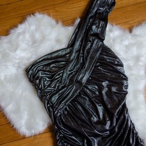 Wet Seal One Shoulder Metallic Dress